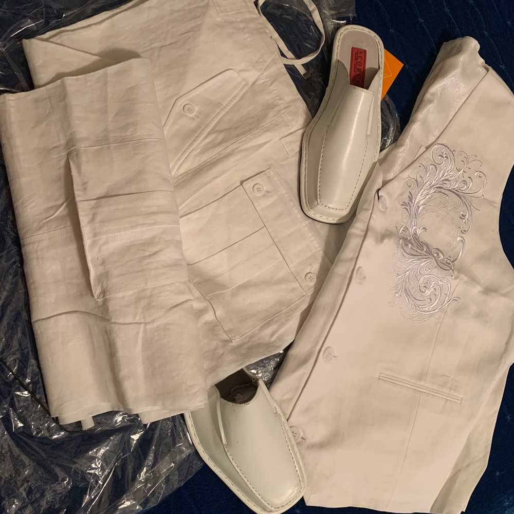 CARGO PANTS,MENS, NWT-INSERCH-COLLEZIONE UOMO, 100% LINEN, Style:P3414, Color WT